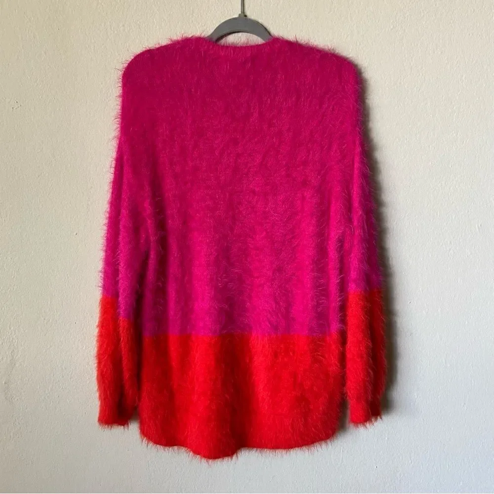 One Teaspoon Lost Signal Colour Block Pink Red Dress Sweater Crew Size S